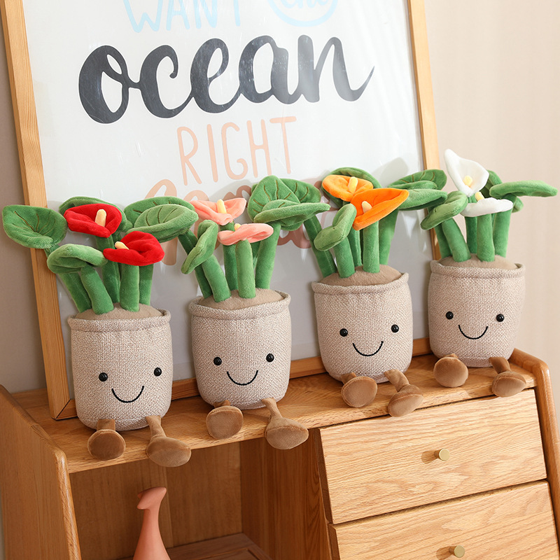 Kawaii Plush Potted Flower Toy - Orchid Phalaenopsis 评论和价格